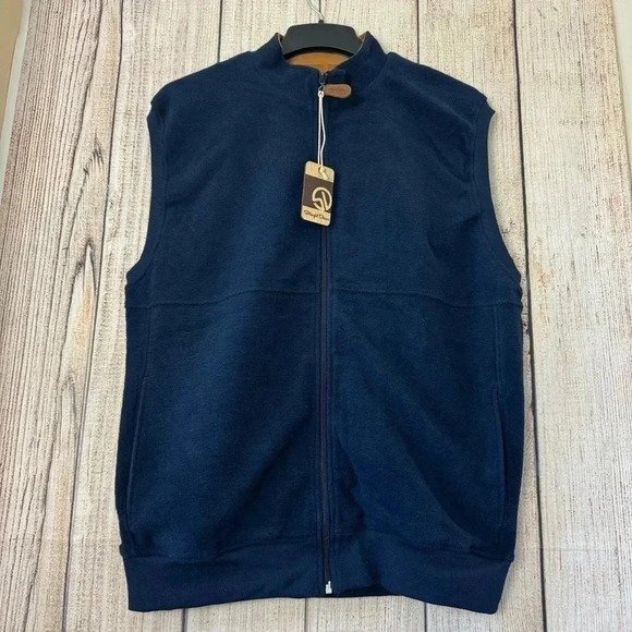 Vintage Mens Straight Denim Fleece Golf vest size XL - Picture 2 of 9